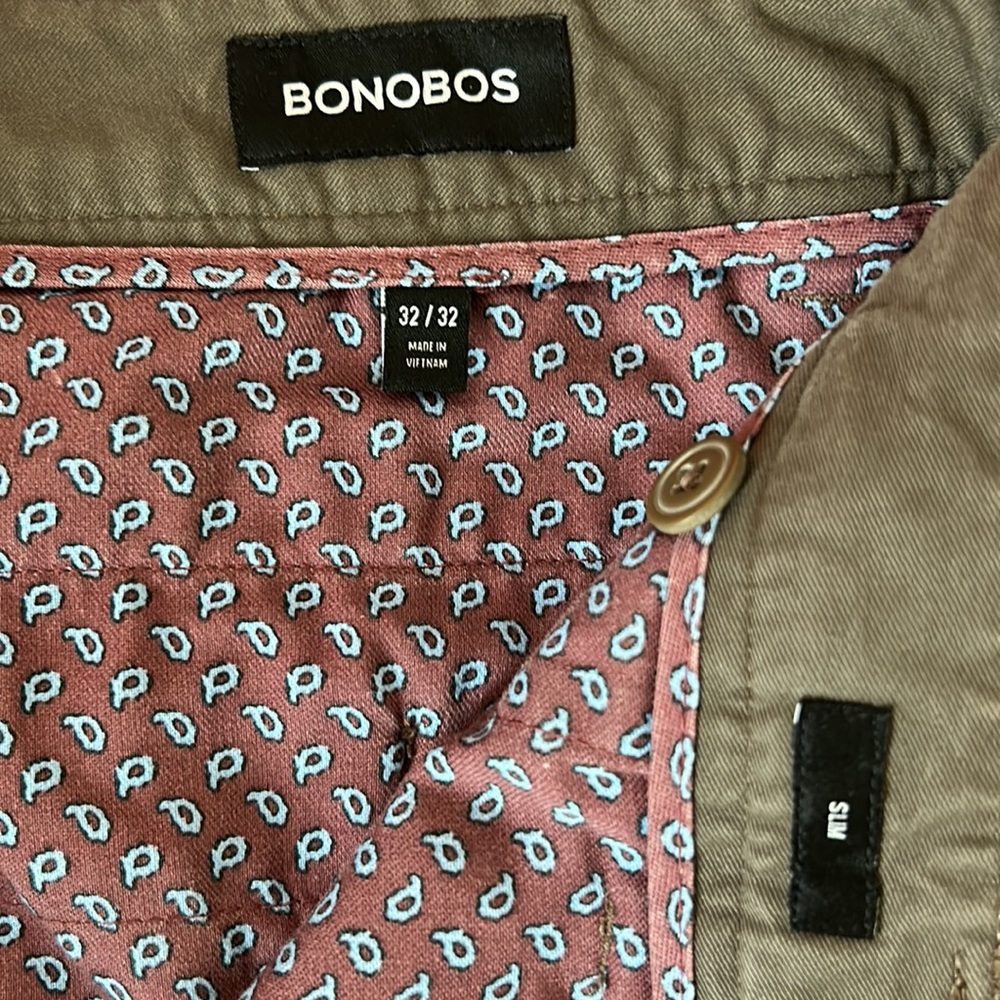 32x32 Slim Fit Bonobos Stretch Washed Chinos - Picture 2 of 3